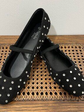 Size 10 Studded Mary Jane Black Balletcore Cute Goth Dark Academic Maxine Flat